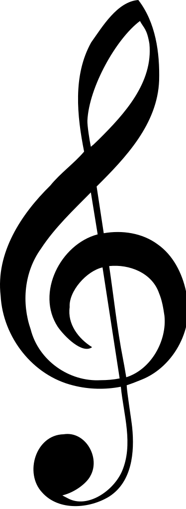 Treble clef: swirly symbol.
